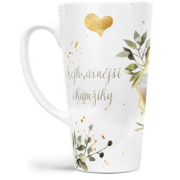 Fotohrnček latte veľký - originálny darček - Hexagon